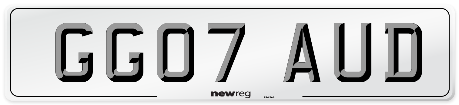 GG07 AUD Number Plate from New Reg